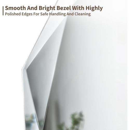 Suidia Bathroom Mirror, 20x 30 Wall Mirror, Frameless Bathroom Mirror with Beveled Edge for Bedroom, Living Room, Entryway, Hallway, Arched Shape