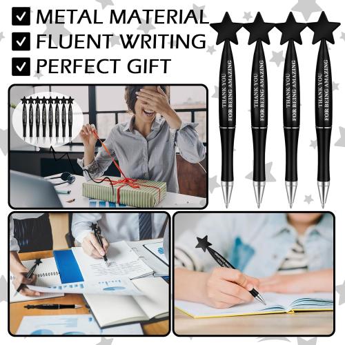 Yeaqee 34 Pcs Vet Tech Appreciation Gifts Bulk Thank You Ballpoint Pens Employee Medical Assistant Appreciation Pens Thank You Gifts for Women Men Custodian Staff Christmas Team(Black)