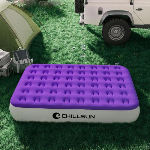 CHILLSUN Queen Air Mattress with Built in Pump,Elevated Durable Inflatable Mattresses with Storage Bag,13 Fast&Easy Inflating Blow Up Airbed,Camping Accessories for Travel&Guests&Home