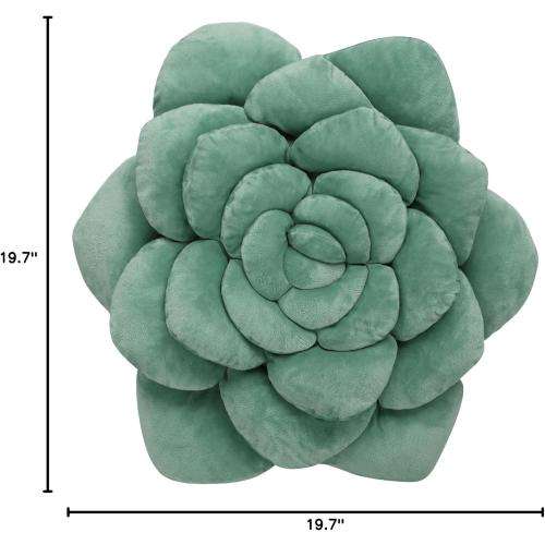 Hand-Stitched Plush Decorative Throw Pillow. Plant-Shaped Pillows and Flower Pillows, Plush Cushions for Bedroom and Home Decoration, 19.7in/50CM