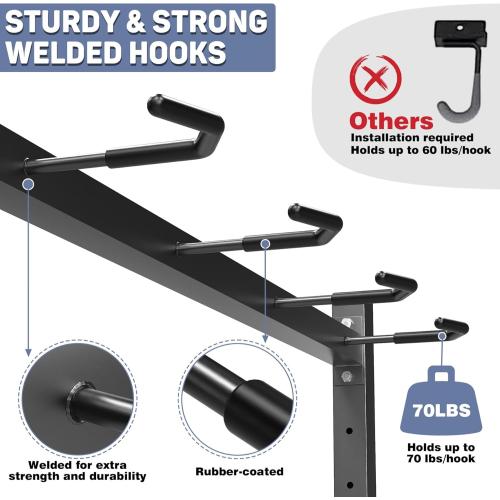 WALMANN Freestanding Bike Stand for Garage, 5 Bikes Vertical Bike Storage Stand Heavy Duty Bike Floor Stand