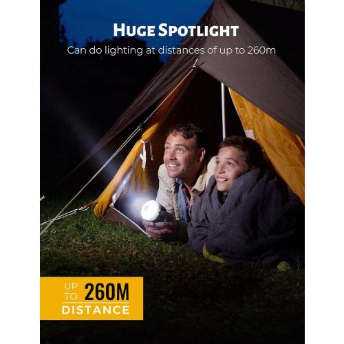 Camping Lantern, 600LM Camping Lights, 5 Light Modes Rechargeable Lantern Waterproof Mini Flashlight Emergency Lights for Home Power Failure, Camping Hanging, Car Camping (Black)