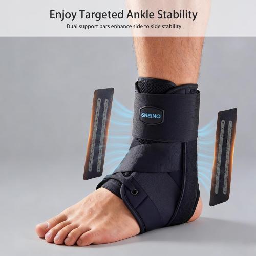 Ankle Brace for Women Men - Ankle Support Brace for Sprained Ankle, Ankle Stabilizer for Achilles, Tendon, Sprain, Injury Recovery, Lace up Ankle wrap for Running, Basketball, Volleyball (Ankle Brace, Medium)
