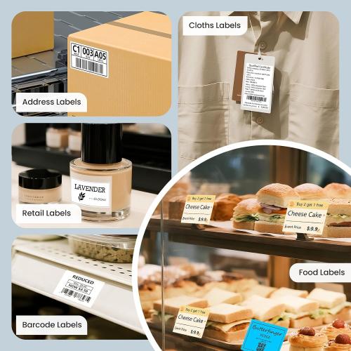 CLABEL Desktop Barcode Label Printer: 221D Bluetooth Label Maker with Direct Thermal Printing, 2 Inch Print Width for Barcodes Address Office Warehouse with 1 Roll Label