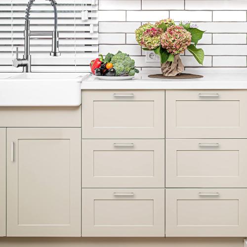 Ravinte 32 Pack 5 Inch Kitchen Square Cabinet Handles Satin Nickel Pulls Brushed Nickel Kitchen Cabinet Hardware Handles for Cupboard Drawer Pulls