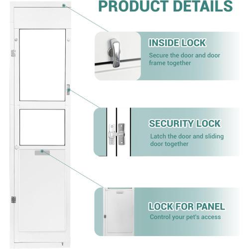 XL Dog Door for Sliding Glass Door - 81 3/4 Inch Doggy Door for Large - Extra Large Sliding Door Dog Door Insert - Left Open from Inside