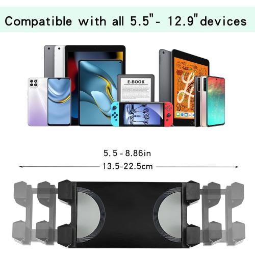 Raking Tablet Floor Stand, Height Adjustable Cellphone Floor Stand with 360°Rotating Tripod Mount, Compatible with iPhone iPad Mini/Air/Pro and All 5.5-12.9 Inch Devices
