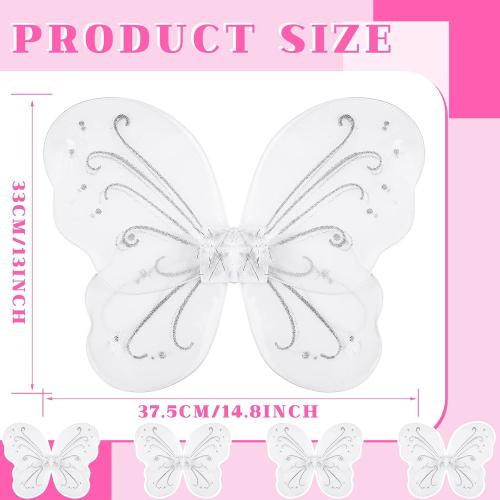 Chivao 10 Pieces Fairy Wings Butterfly Wings Costume Birthday Christmas Holloween Party Favors Decoration ***WHITE