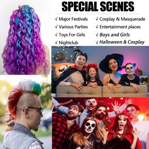 Temporary Hair Color Wax Dye,Hair Color Spray,  (Purple, 1 Pack)