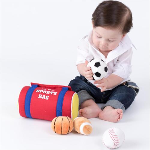 Baby GUND My First Sports Bag Stuffed Plush Playset, Baby Gift Toys for Boys and Girls Ages 1 & Up, 5 Piece, 8