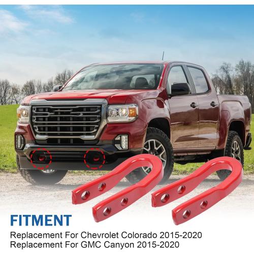 JDMSPEED New Recovery Tow Hooks Red 84052991 Replacement for GMC Canyon Chevrolet Colorado 2015-2020 23253074