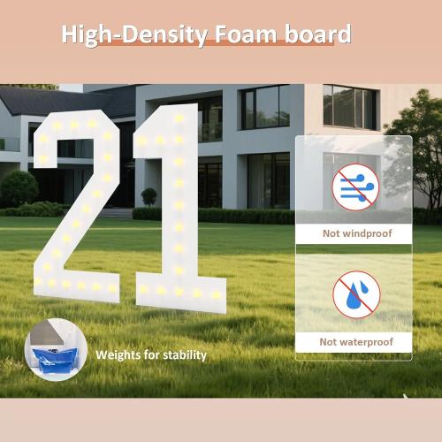 LOBOOM 4FT Light Up Numbers, Marquee Numbers 4 Feet Tall Giant Number 75 Mosaic Big Number Sign for 75th Birthday Party Backdrop Anniversary Decorations, Pre-Cut Large Frame