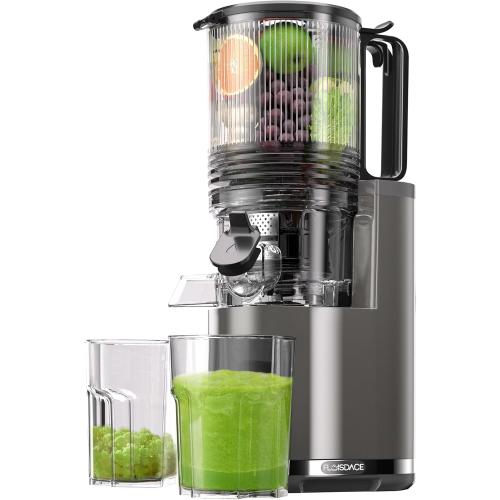 NEEDS CLEANING USED Cold Press Juicer, 6.5 Extra Wide Feed Chute Juicer Machines, 350W Slow Juicer Machines with High Juice Yield for Whole Vegetables & Fruits, BPA Free (Titanium Gray)