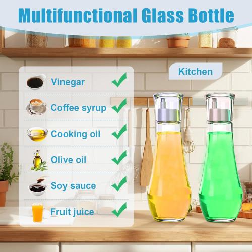 LGURT 9oz Glass Mouthwash Dispenser — Decanter Bottle with Rinse Cup