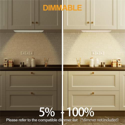 Ansen 3Packs of Under Cabinet Lights for Kitchen, 36in 22W 1426LM, Dimmable Hardwire Led Light for Closet, CRI>92, R9>90, 5 Color Temperature, 2700K-5000K(Warm White, Cool White, Daylight)
