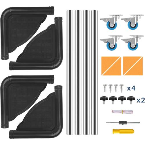 SPACECARE Mini Fridge Stand Furniture Dolly Mobile Roller with 4 Locking Wheels-Base Adjustable Refrigerator Washing Machine Stand Moving Cart- Appliance Dolly Cart Roller Pedestal -Black