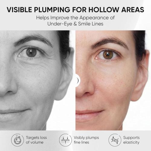 Volufiline 92%   Pal-Isoleucine 1% Serum, Face Plumping Serum for Eye Area, Cheeks & Smile Lines, Helps Skin Look Smoother & Firmer, Lightweight Fast Absorbing Formula, 60ml