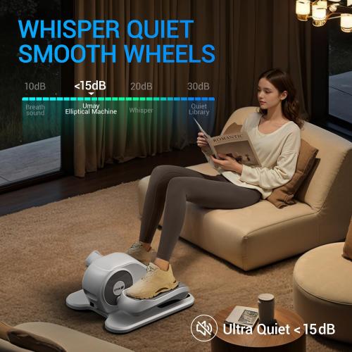 Under Desk Elliptical Machine, Ellipse Leg Exerciser for Seniors, Quiet & Portable Electric Seated Eclipse Exercise Training Machine with Remote, 12 Speeds & Mute Function, Manual & Auto Mode