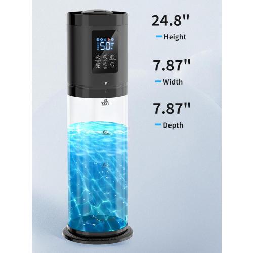 8L Humidifiers for Bedroom, 30dB Quiet, 500ft² Coverage, 60H Runtime, Top Fill, 3-in-1 Humidifier Large Room & Essential Oil Diffuser & Ambient Light, Sleep Mode, 16H Timer, Auto Shutoff Protection