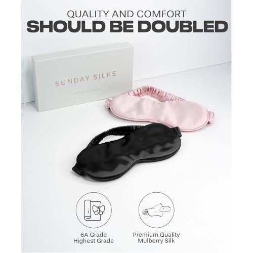 Pack of 2 Color beige and blue Silk Sleep Mask for Women and Men - Silk Eye Mask for Sleeping, Blindfold, Eye Covers, Pack of 2