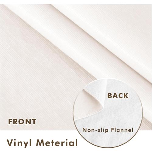 Nasitos 2 Pack Vinyl Tablecloth Rectangle 60x120 Inch-Beige Tablecloth Wrinkle Resistant Waterproof Oil-Proof Flannel Backed Tablecloth, Wipeable Plastic Table Cover for Dinner, Kitchen, Outdoor