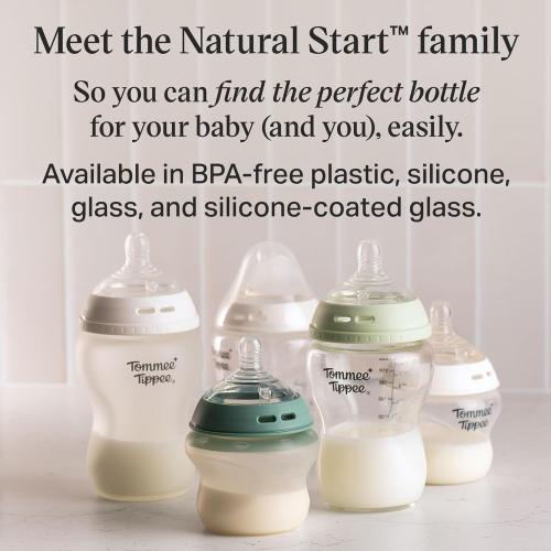 Tommee Tippee Natural Start Newborn Baby Bottles, 5 oz, with Slow Flow Breast-Like Nipples for A Natural Latch, Self-Sterilizing and BPA Free, Cowboy Theme, Pack of 2