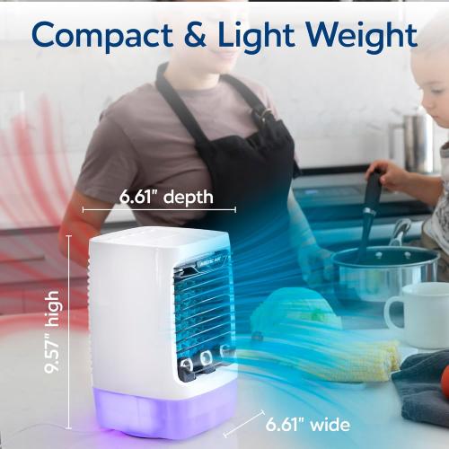 Arctic Air Chill Zone XL Evaporative Cooler with Oscillating Fan, Auto-Off Timer, Portable Fan with 4 Adjustable Speeds, 16-Hour Cooling Fan for Bedroom, Living Room, Office & More,White