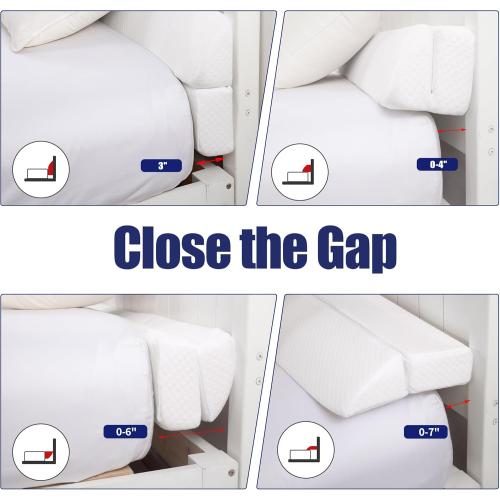 HOMBYS Wedge Pillow Headboard for Bed Gap,Foldable Bed Wedge Gap Filler Queen Size,Matterss Gap Filler,Multi Functional Bed Crack Pillow, Fill The Gap (0-7) Between Your Headboard and Mattress,White