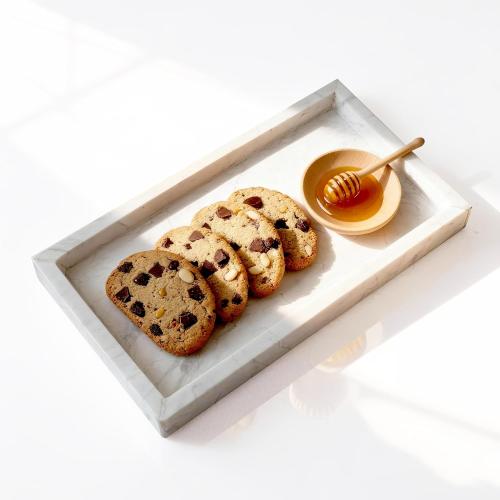 Natural Marble Vanity Bathroom Tray, 10 x 6.1 x 0.9 Not Plastic, Real Stone Home Decor Tray for Bathroom,Countertop,Kitchen, Sink Storage Holder Organizer for Soap Candles Perfume