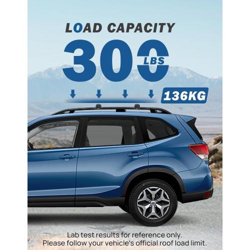 JOYTUTUS Car Roof Rack Cross Bars Compatible with Subaru Forester 2014-2026 | Not for Wilderness, 300LBS Lockable Anti-Theft Aluminum Car Crossbars for Rooftop Cargo Carrier Kayaks Canoes Bikes Skis