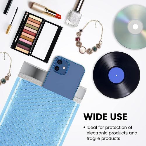 Fuxury 100Pcs Bubble Mailers 6x10 Light Blue Bubble Mailer Thick Shipping Padded Envelopes Usable Size 6x9 Padded Mailers Shipping Bags for Mailing,Packaging, Small Business, Boutique, Bulk #0