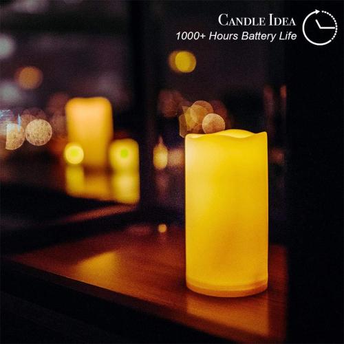 2PCS 7 Waterproof LED Flameless Timer Candles, 1000 Hours Long Battery Life/Flickering Battery Operated Electric Outdoor LED Large Pillar Candle for Outside Lantern Festival Decor etc.