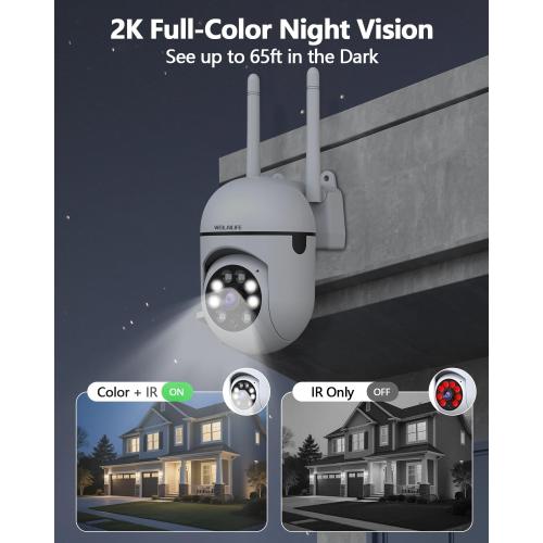 WEILAILIFE 【Auto Tracking & 2-Way Audio】 3MP Security Cameras Wireless Outdoor, PTZ WiFi Video Surveillance Cameras for Home Security
