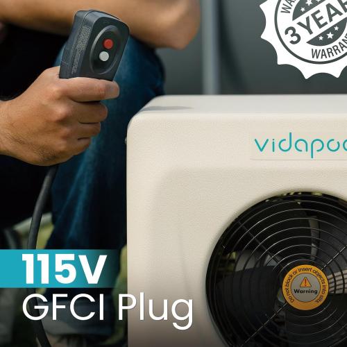 16,000 BTU Swimming Pool Heat Pump Electric Pool Heater for Above Ground Pools Up to 6,000 Gallons,Heating and Cooling Pool Heater 120V