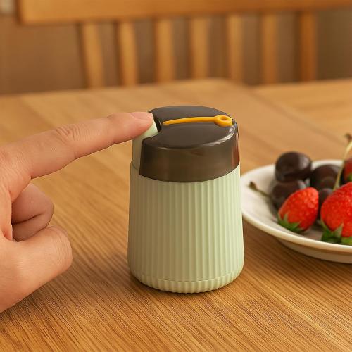 Automatic Toothpick Dispenser Holder, Plastic Toothpick Box, Release Press-type Tooth Pick Holder Dispenser, Dental Floss Box, Toothpicks Container for Home Bathroom Kitchen Storage(Green)