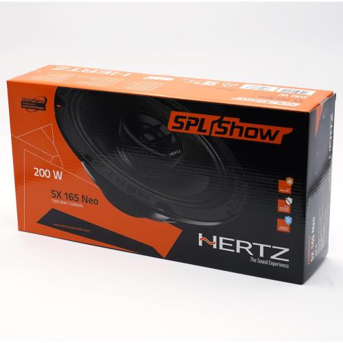 Black Pair of HERTZ SPL Show Series SX-165-NEO 6.5 Two-Way SPL Coaxial Speakers with Neo Magnets and UV/Waterproofing