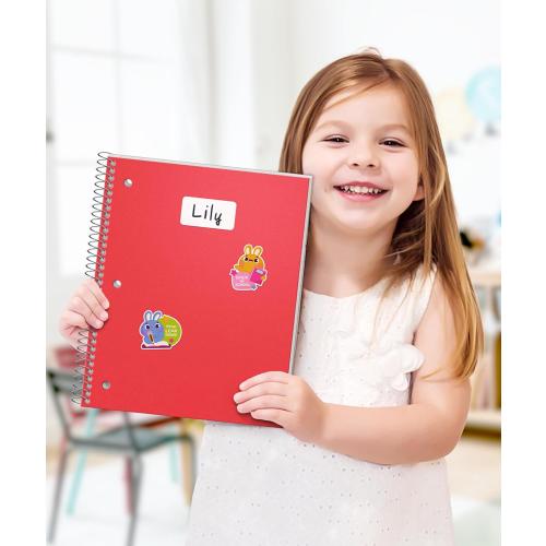 Dunwell 1 Subject Spiral Notebooks, (3-Pack, Red Blue Black) 8x10.5” Paper, Wide Ruled Lines, Plastic Covers, 100 Sheets (200 Pages), 3-Hole Punched Perforated Pages, Divider with Pockets