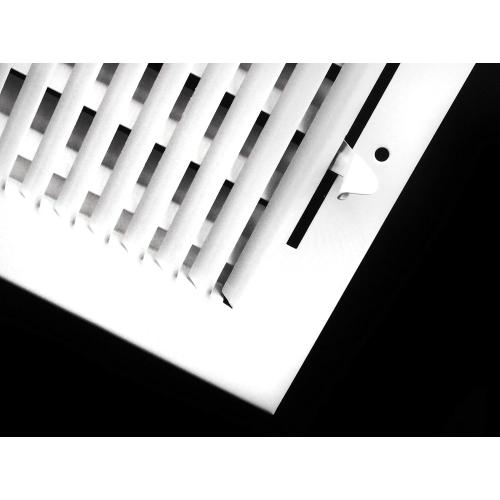 12x8 Supply Air Vent Cover 2-Way Grille for Wall or Ceiling Duct Opening - Adjustable Register Flat Stamped Face Air Diffuser by HVAC Premium - White - Overall Size: 13.75 x 9.75