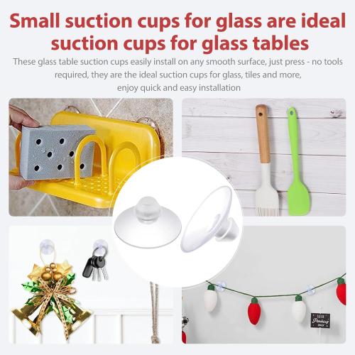 Transparent Anti-Collision Suction Cups, 18mm/0.7 Mark-Free Design for Glass Table Tops, Furniture, and Desks