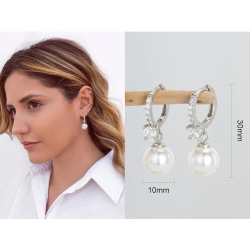 Long Pearl Earrings for Women 925 sterling silver Pearl Dangle Earrings Hypoallergenic Elegant Wedding Pearl Tassel Earrings for Bridal Christmas Gift