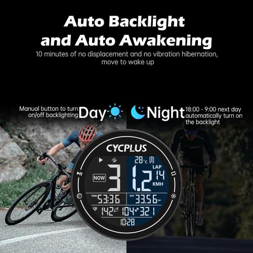CYCPLUS GPS Bike Computer, Wireless Cycling Computer, ANT  Bluetooth Bicycle Speedometer Odometer IPX6 Waterproof, Rechargeable with 2.5″ Screen for Bikers Outdoor Cycling (New Upgraded)