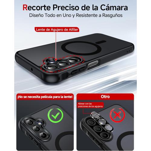 LeYi for Samsung Galaxy A15-5G Phone Case: Samsung A15 5G Case [Mag-Safe Fit] with Screen Protector, Frosted Translucent Soft-Touch Skin & Military-Grade Protection for A15 Samsung Phone Case, Black