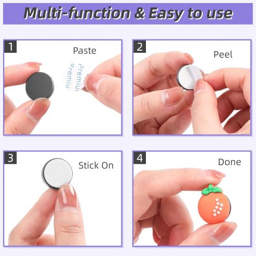 VNDUEEY Strong Magnets with Adhesive Backing, 0.7 * 0.12 inch Small Round Magnets for Crafts, Circle Magnet Ceramic Magnet for Fridge, DIY, Science Projects, Whiteboard (Black)