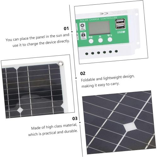 1set Solar Charging Panel Controller Flexible Monocrystalline Outdoor Charger for Camping Hiking and Travel Energy-Saving for All Devices