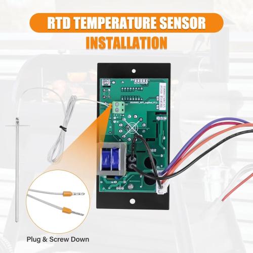 Digital Thermostat Control Panel Kit for Traeger Wood Pellet Grills, BAC236 Replacement Parts Digital Thermometer Pro Controller with 7 RTD Temperature Probe Sensor BAC194 Smoker Accessories