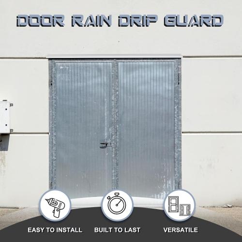 Hicarer 2 Pcs 52 Inch Door Rain Drip Cap Guard Exterior Anodized Aluminum Overall Height 1-1/2 Inches Overhead Drip Edge Flashing Weather Stripping Window Deflector Home Top Roof Rain Diverter