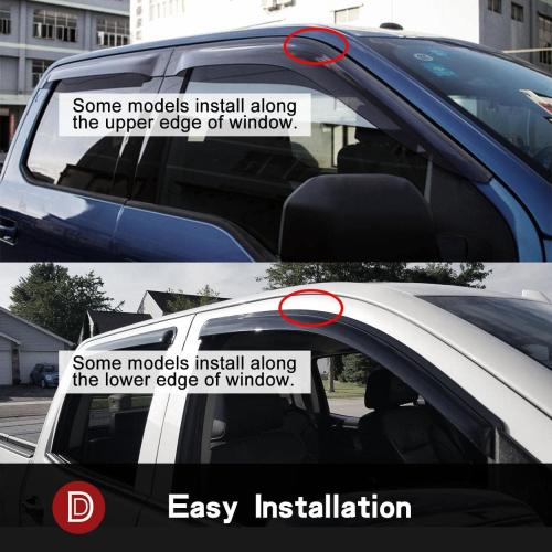 94632 Side Window Deflector Set, 4pcs Outside Mount Tape-On Shade Rain Guards, Wind Visors fit for 2007-2016 GMC Acadia, 2007-2010 Saturn Outlook