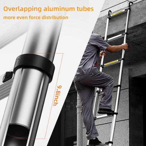 ZenAscend 10.5ft Telescoping Ladder, Multi-Purpose Collapsible Ladder with Hook, Aluminum Extension Ladders for Home, Folding Telescoping Ladder for RV, Attic, Daily Use at Home, 330 lbs…