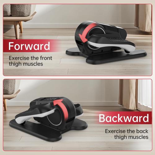 Dark Grey YAMO Under Desk Elliptical Machine Seated Ellipse Leg Exerciser for Seniors Fully Assembled Quiet Portable Elliptical Pedal Exerciser with Remote Control 12 Adjustable Speed Levels