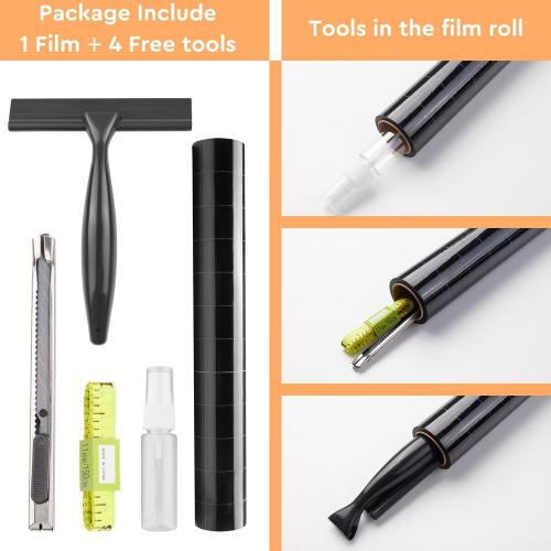 Kromapolis Blackout Window Privacy Film Total Light Blocking Room Darkening Window Covering, Removable Static Cling Frosted Glass Tint, Non-Adhesive, Black 45.2'' x 393.7''